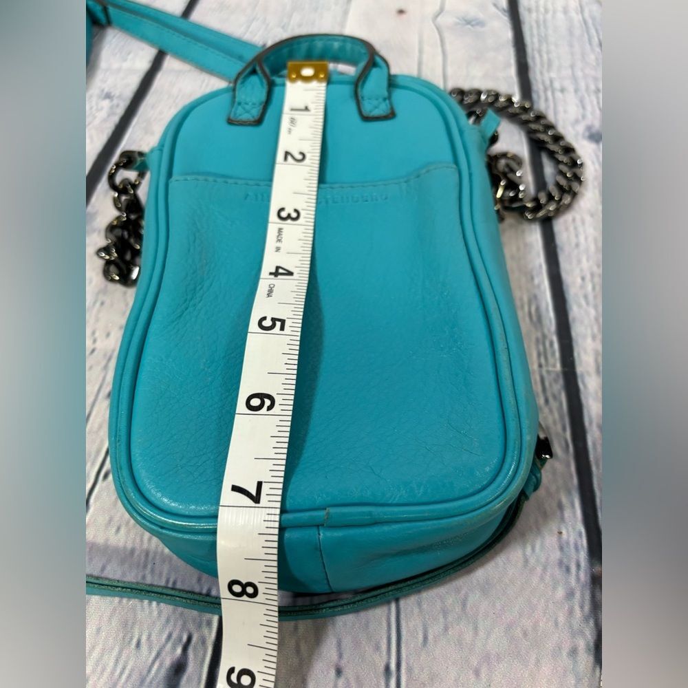Aimee Kestenberg Tamitha Teal Leather Black Chain RFID Phone Holder Crossbody - Picture 6 of 8